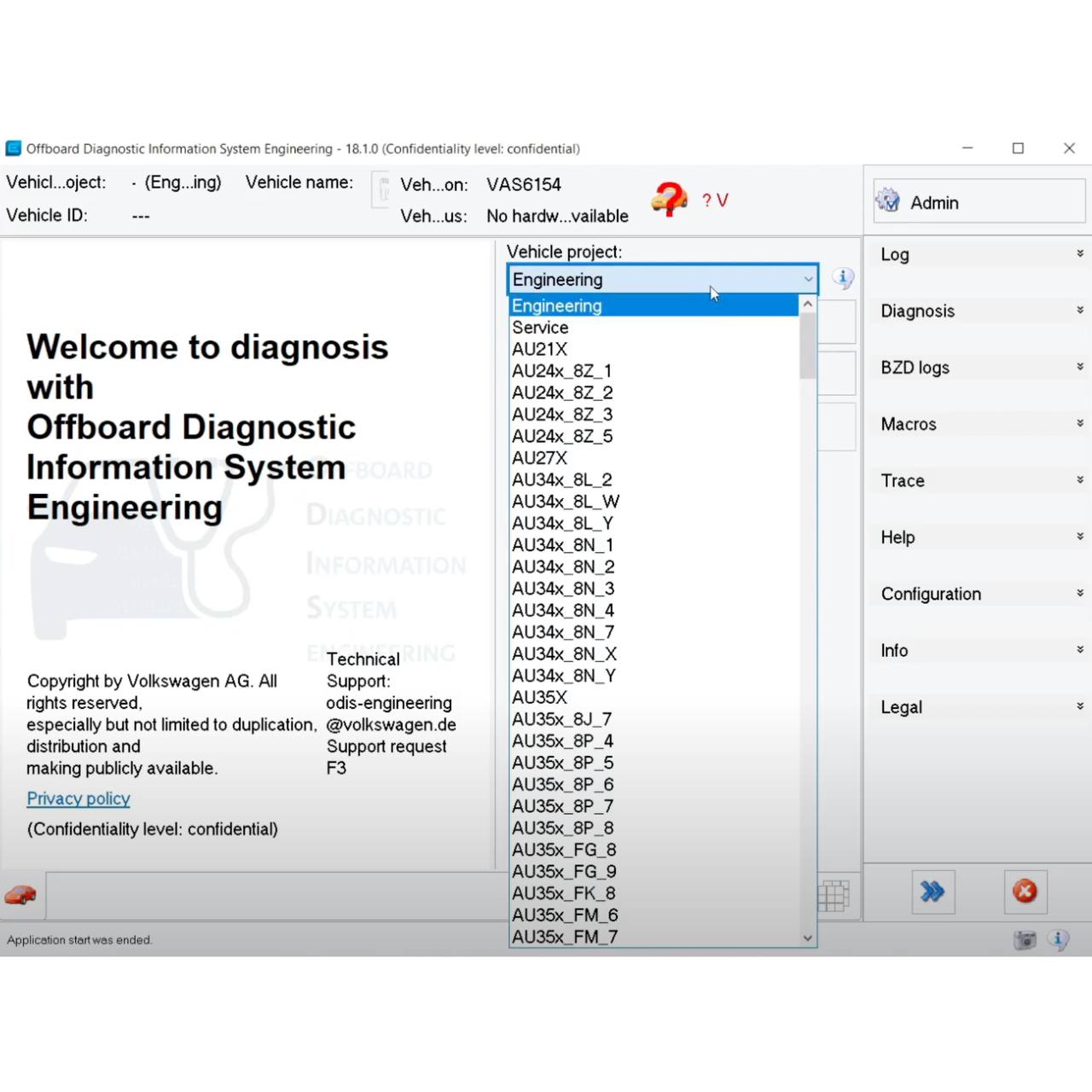 ODIS Service 23 and Engineering 18 – VW Audi ECU Diagnostic Software Interface Screenshot