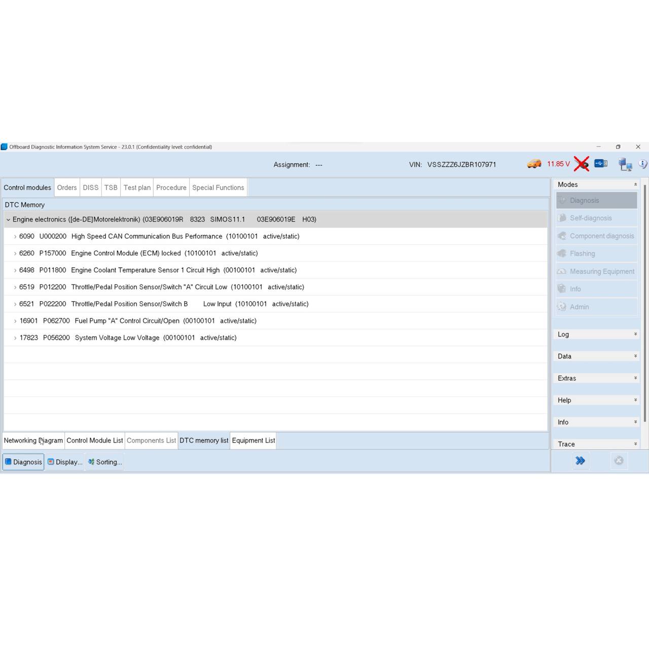 ODIS Service 23 and Engineering 18 – VW Audi ECU Diagnostic Software Interface Screenshot