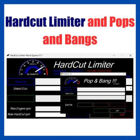 hardcut limiter and pops and bangs ECU tuning software for rev limiter launch control and crackle map modification
