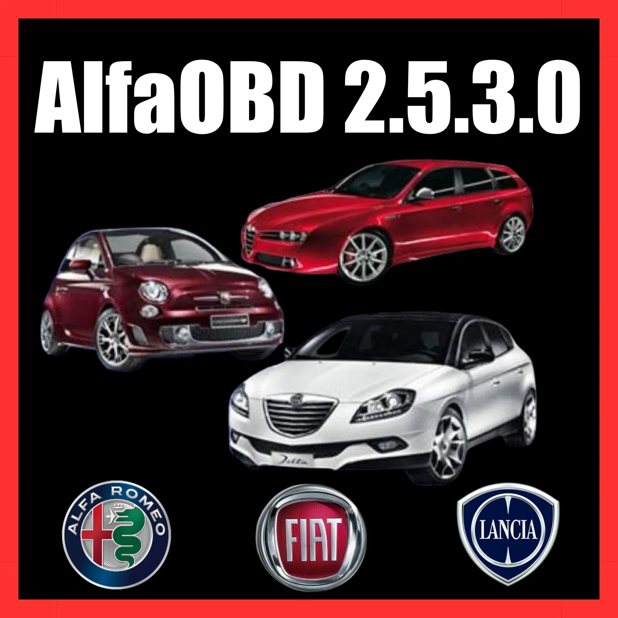 AlfaOBD diagnostic software version 2.5.3.0 for Alfa Romeo Fiat and Lancia cars by ProDiagTools