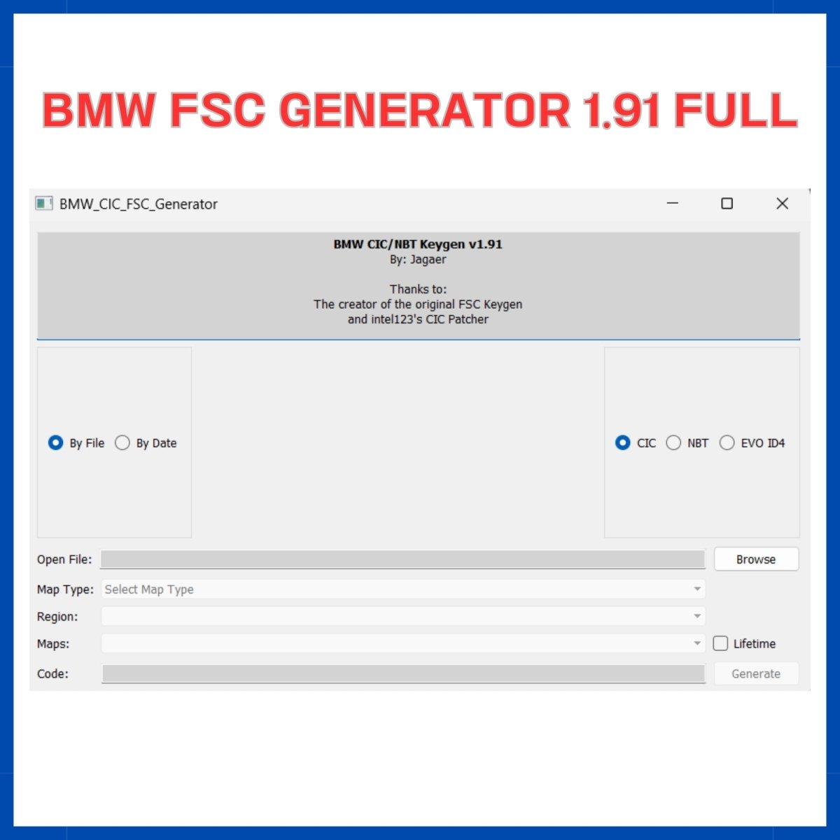 BMW FSC Generator 1.91 Full – CIC/NBT Map Code Tool - Prodiagtools