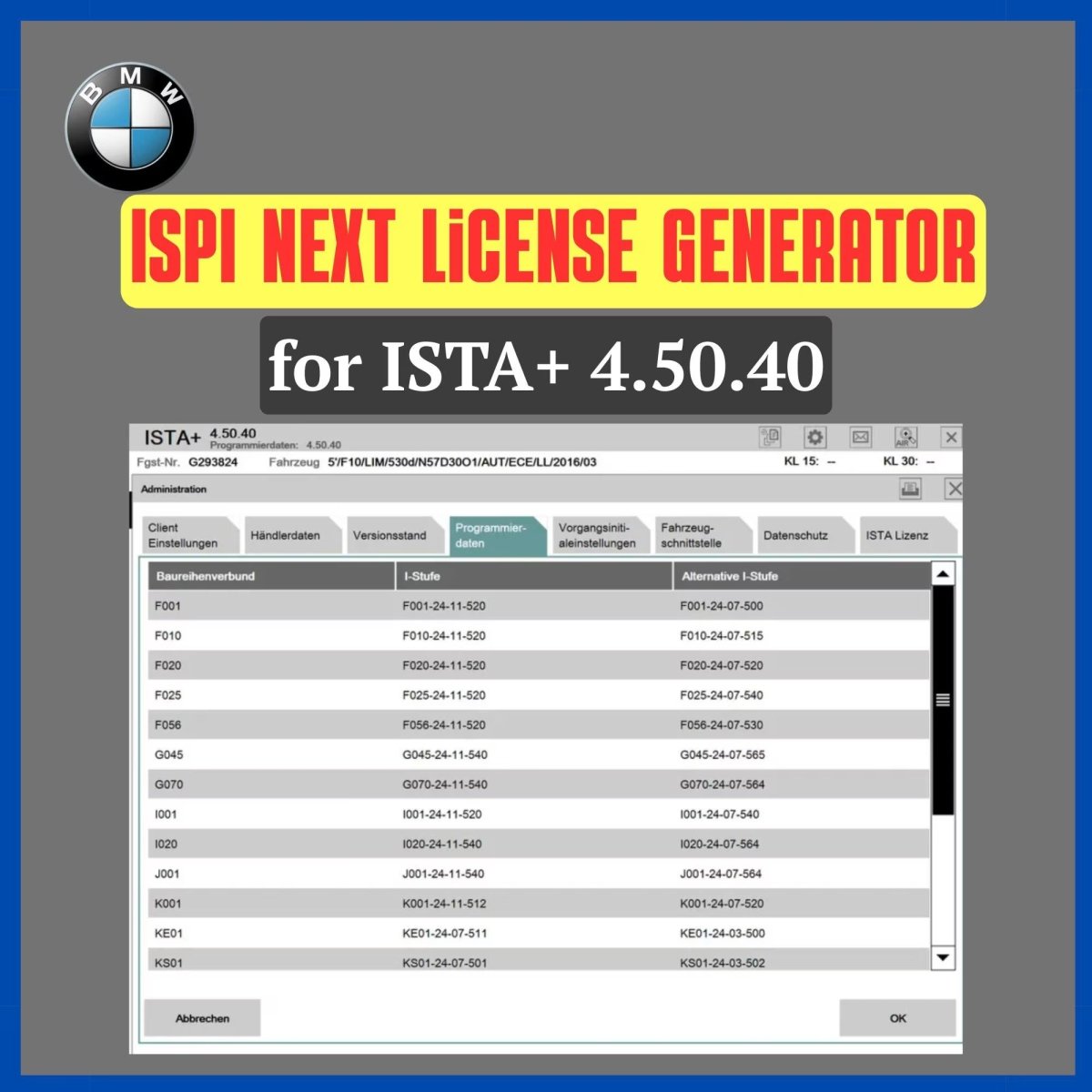 ISPI Next license generator for ISTA+ 4.50.40 - Prodiagtools