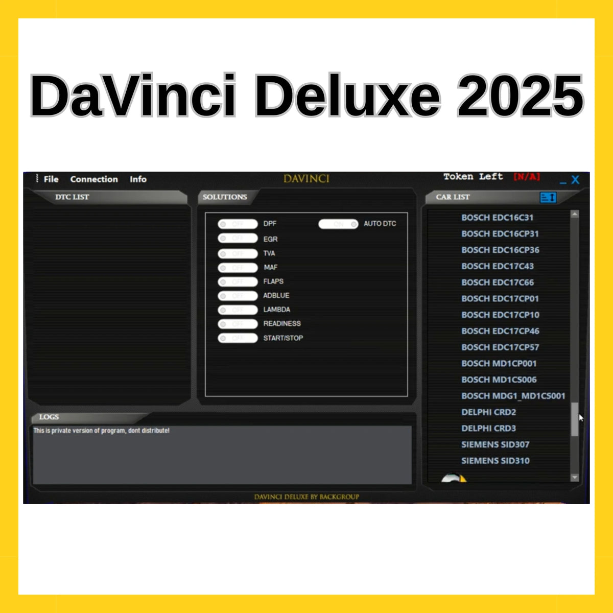 DaVinci ECU Tuning Tool automotive diagnostic software interface by ProDiagTools for engine control unit tuning