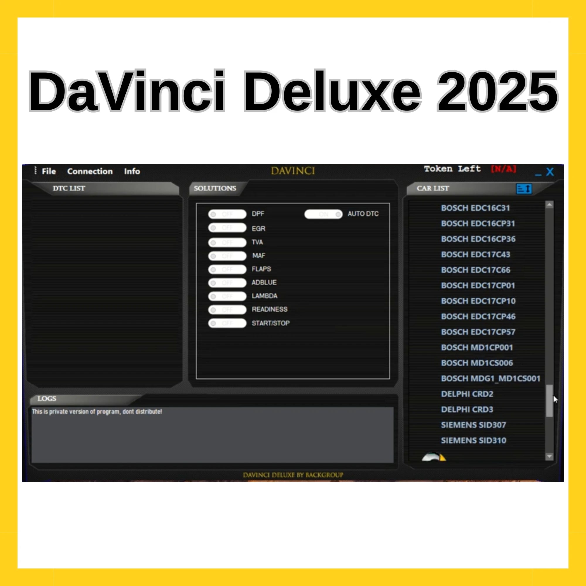 DaVinci ECU Tuning Tool automotive diagnostic software interface by ProDiagTools for engine control unit tuning