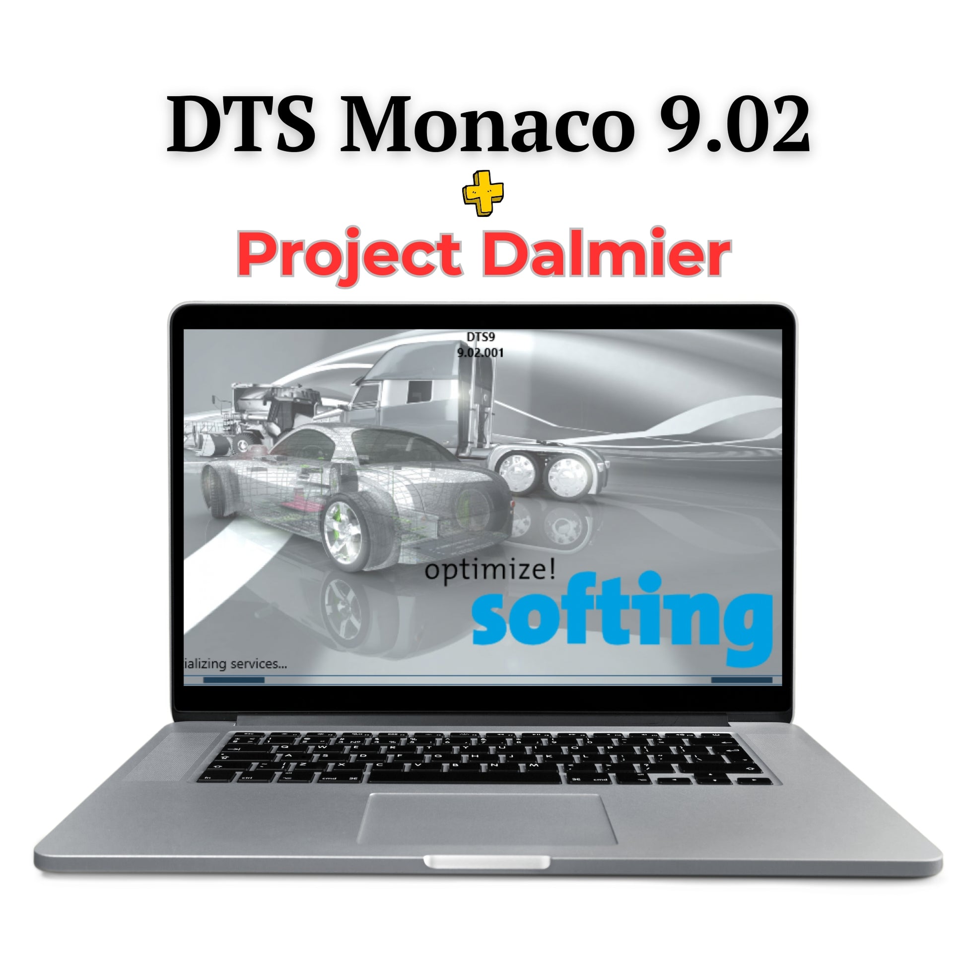 Mercedes diagnostic software DTS Monaco 9.02 download displayed on laptop screen by ProDiagTools
