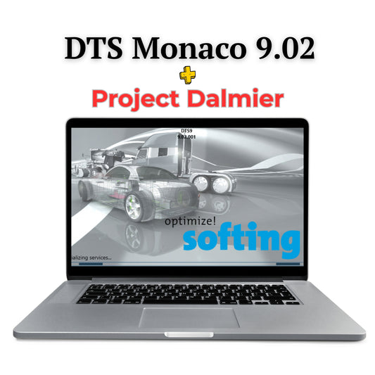 Mercedes diagnostic software DTS Monaco 9.02 download displayed on laptop screen by ProDiagTools