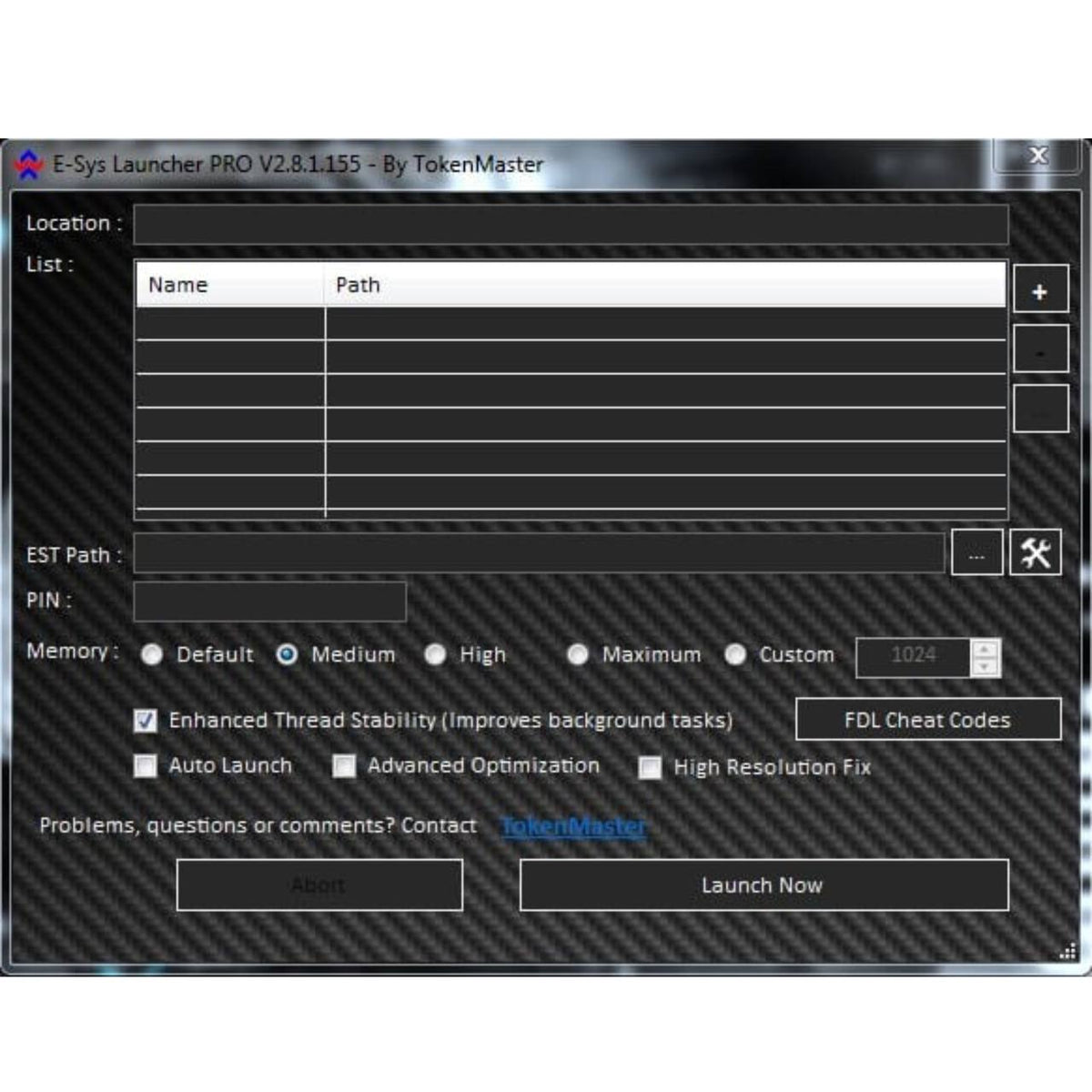 E-Sys Launcher PRO software interface with diagnostic settings and options for automotive analysis