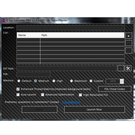 E-Sys Launcher PRO software interface with diagnostic settings and options for automotive analysis