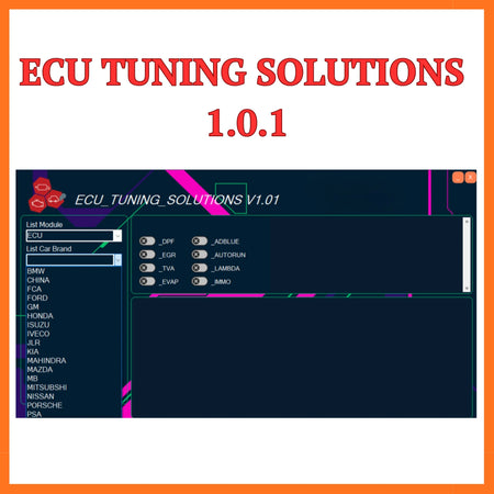 ecu tuning solutions 1.0.1 software interface main dashboard ecu remap dpf egr adblue dtc off tool