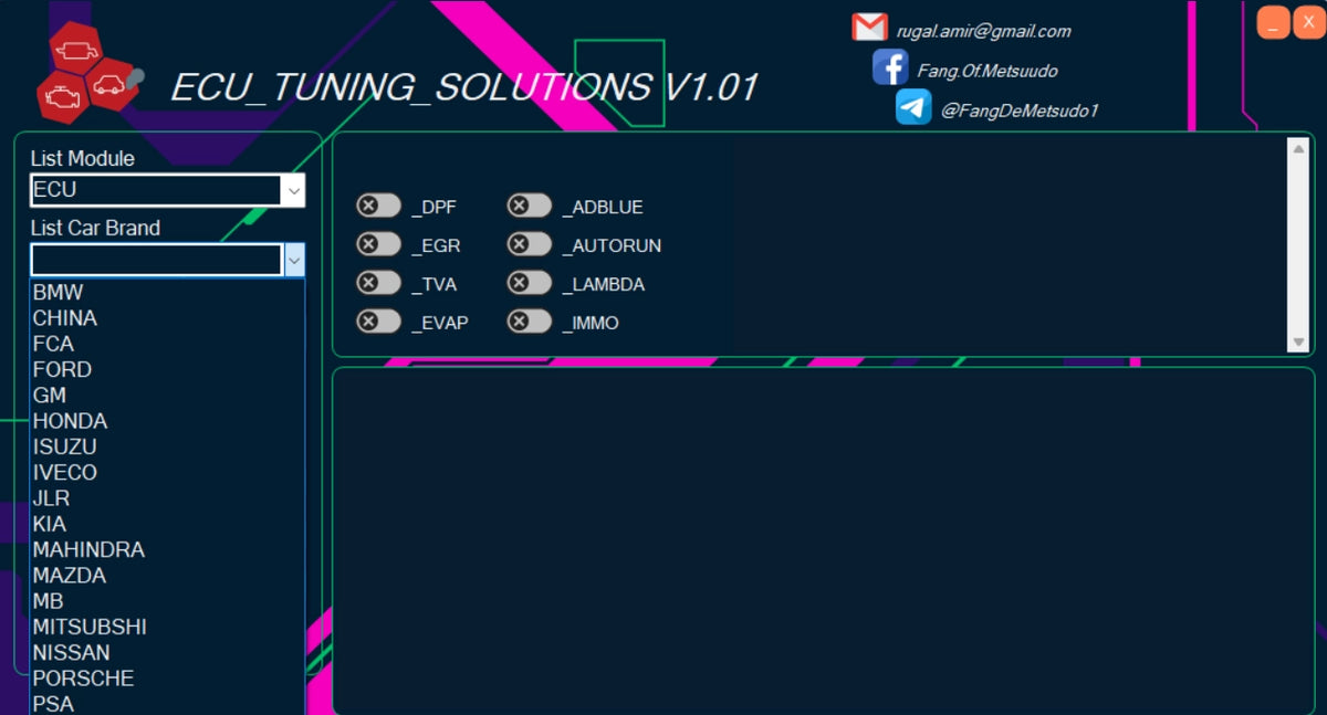 ecu tuning solutions supported car brands list bmw ford vag mazda nissan ecu tuning software compatibility