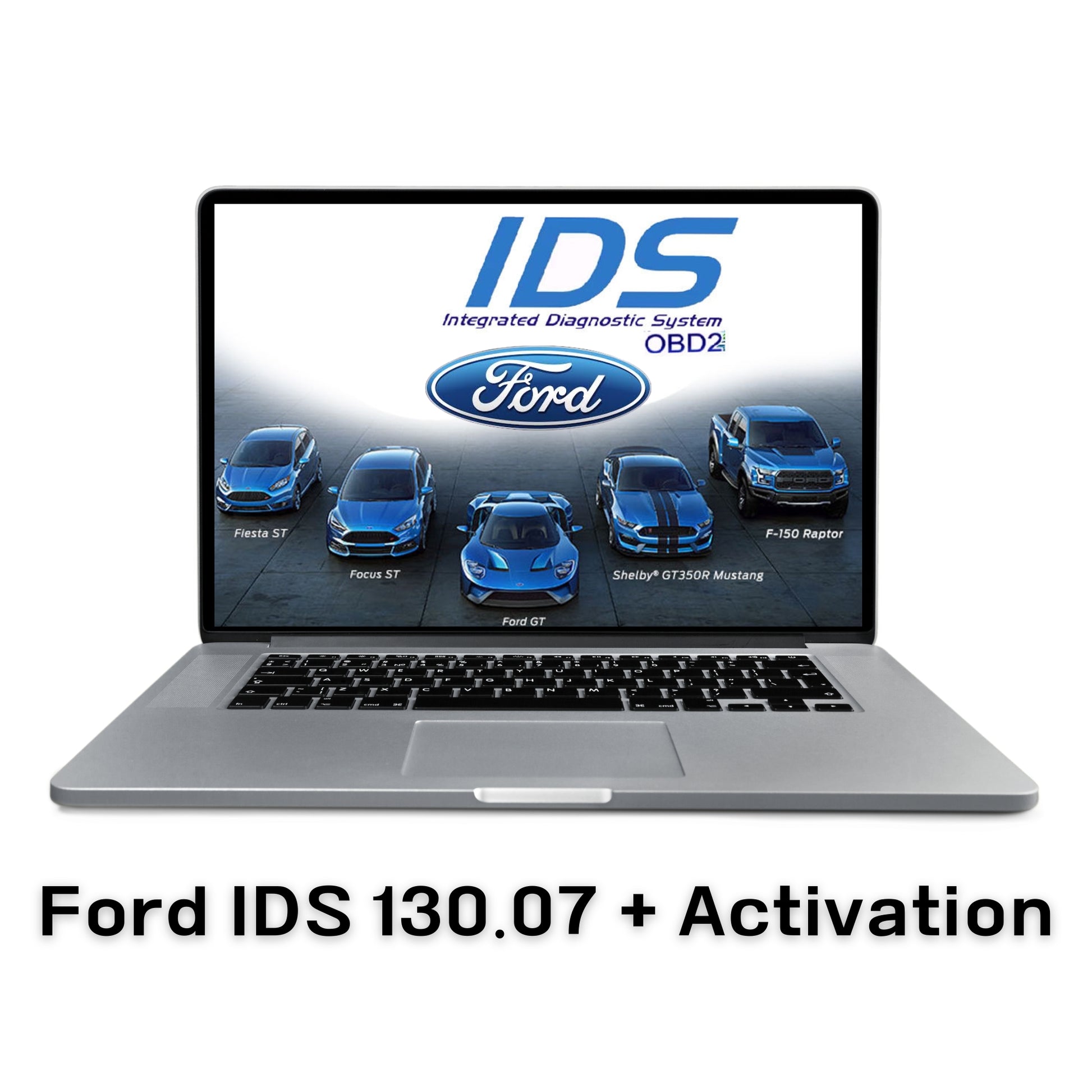 ProDiagTools Ford IDS 130.07 software download showing Ford vehicle diagnostics on laptop screen