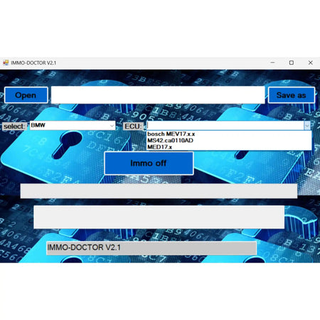 IMMO DOCTOR V2.1 BMW ECU immobilizer off software supporting Bosch MEV17 and MED17 ECU immo off processing
