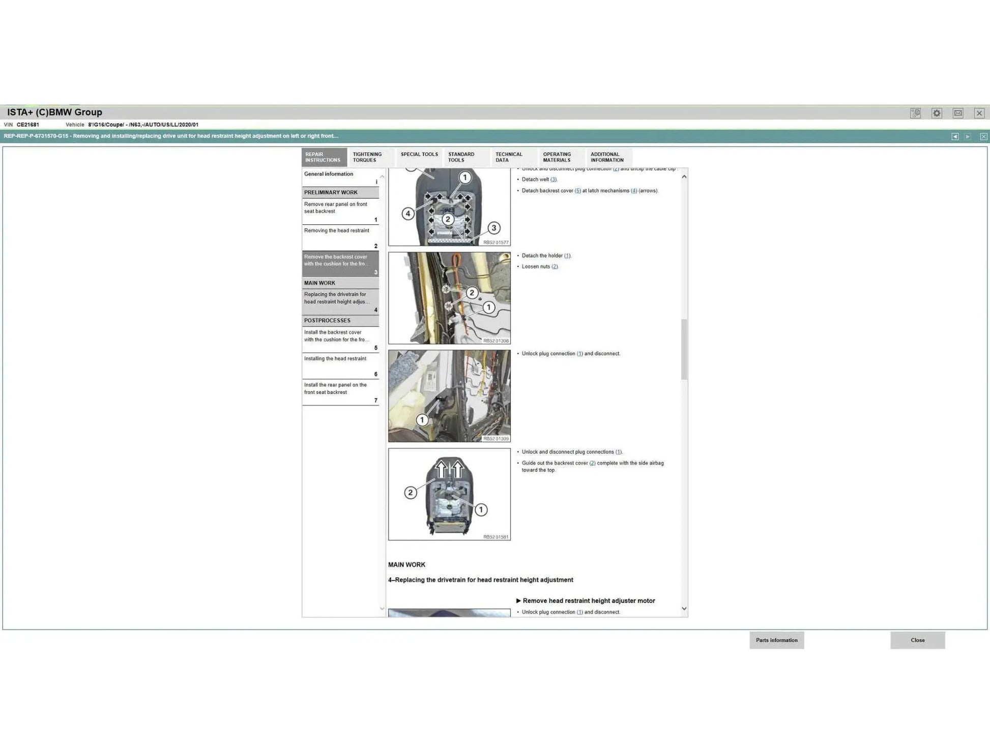 ISTA+ 4.39.20 BMW diagnostic software interface by ProDiagTools showing detailed automotive system diagnostics