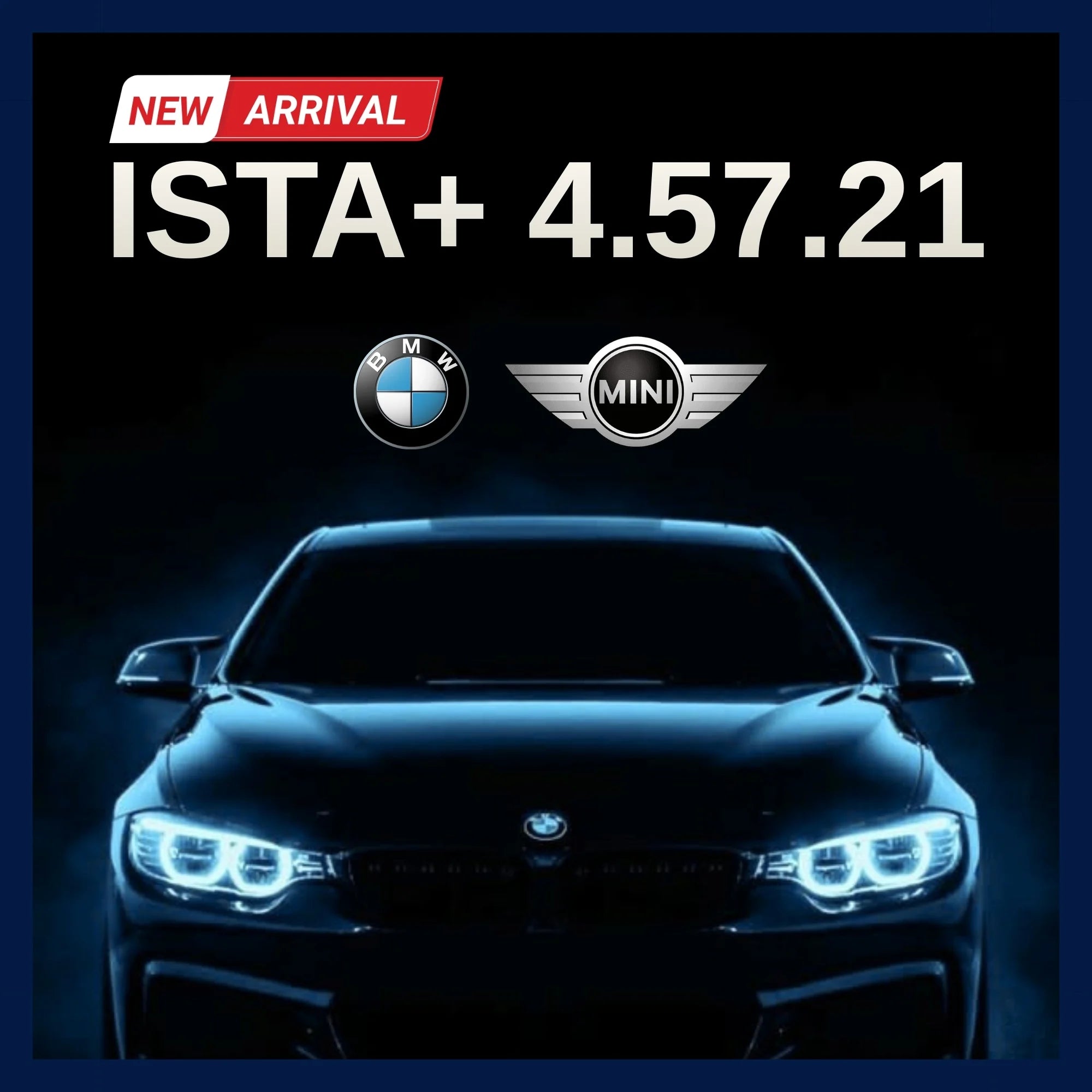 ProDiagTools ISTA+ 4.57.21 automotive diagnostic software for BMW and MINI with car front and logos