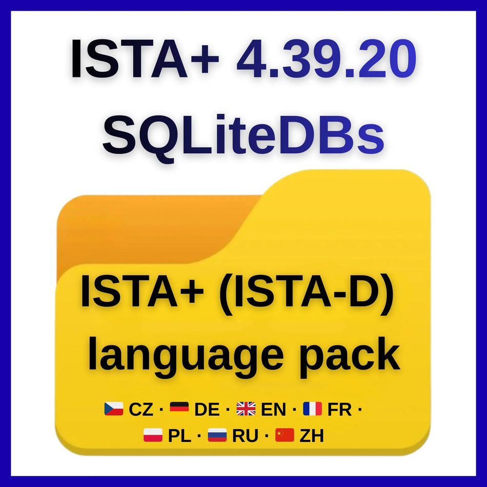 ISTA+ 4.39.20 SQLite DBs language pack for ISTA-D with English, German, French, Polish, Czech, Russian and Chinese support