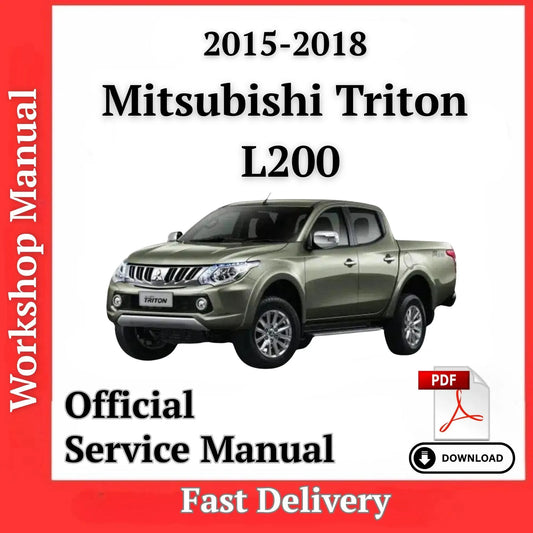 Mitsubishi Triton L200 service manual PDF cover with 2015-2018 model image by ProDiagTools