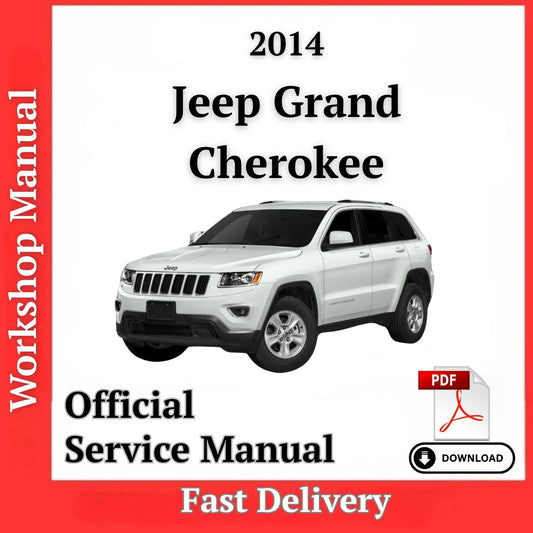 2014 Jeep Grand Cherokee 2014 workshop manual PDF cover with white SUV and official service manual text