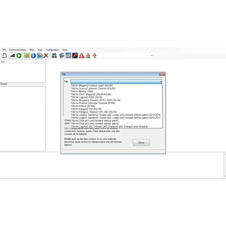 Renolink 2.11 dashboard TDB programming Renault cluster configuration diagnostic software