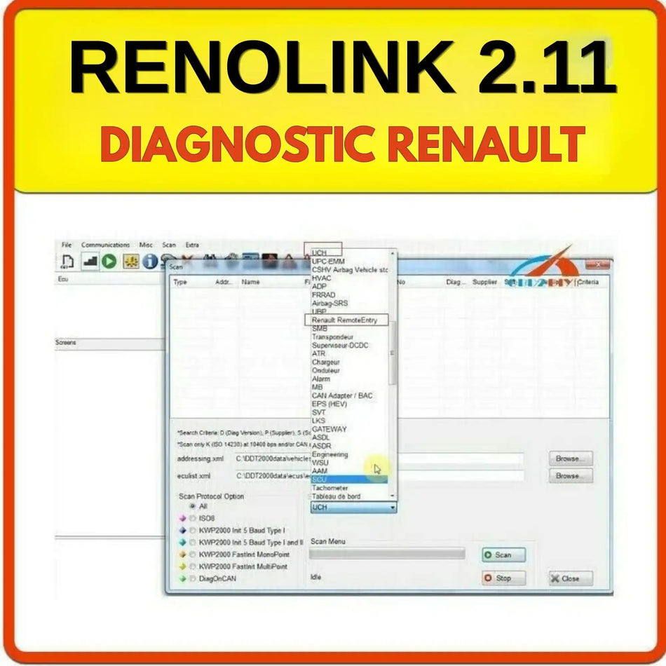 Renolink 2.11 Renault diagnostic software ECU coding key programming tool download