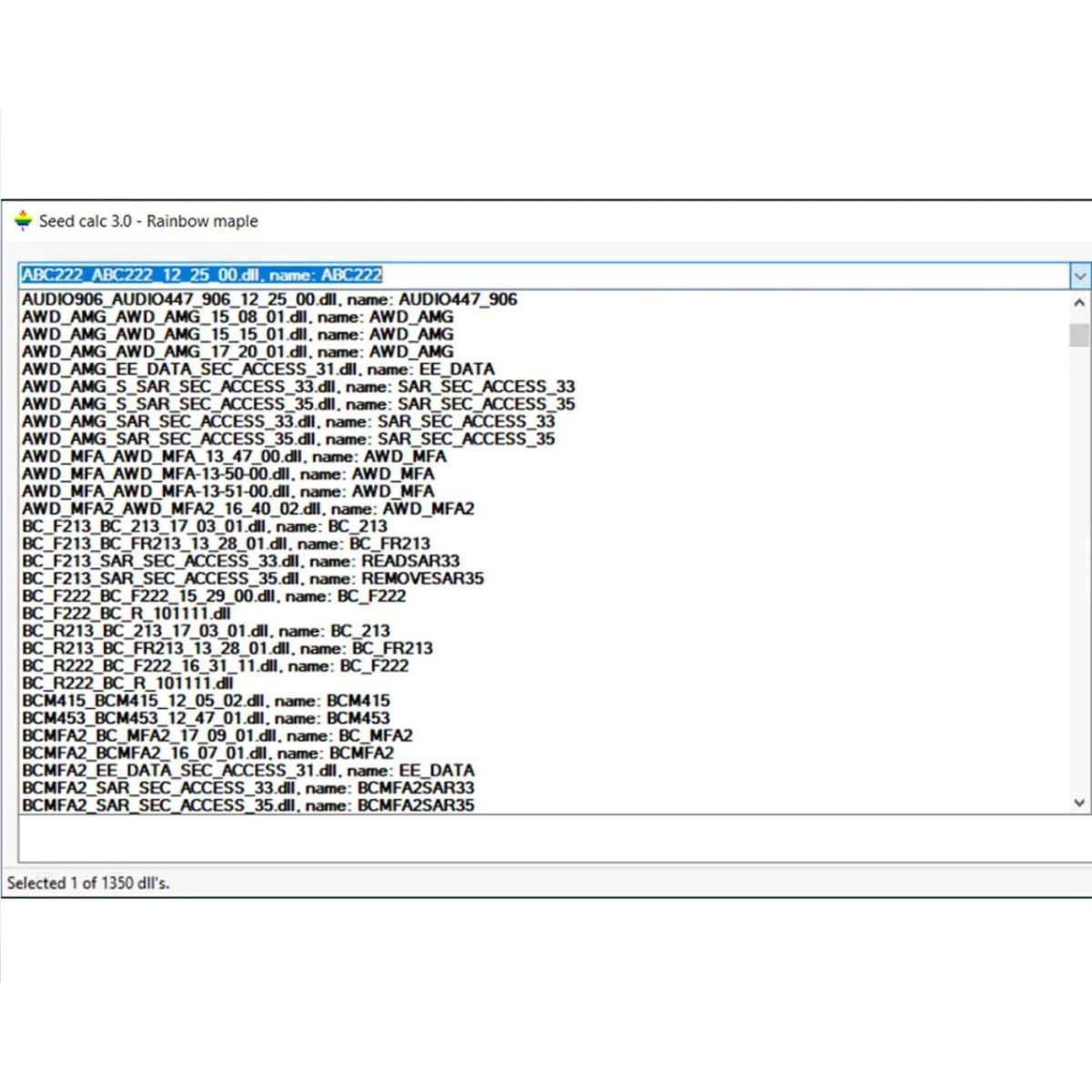 Seed Key 3.0 Calculator interface showing seed and key generation