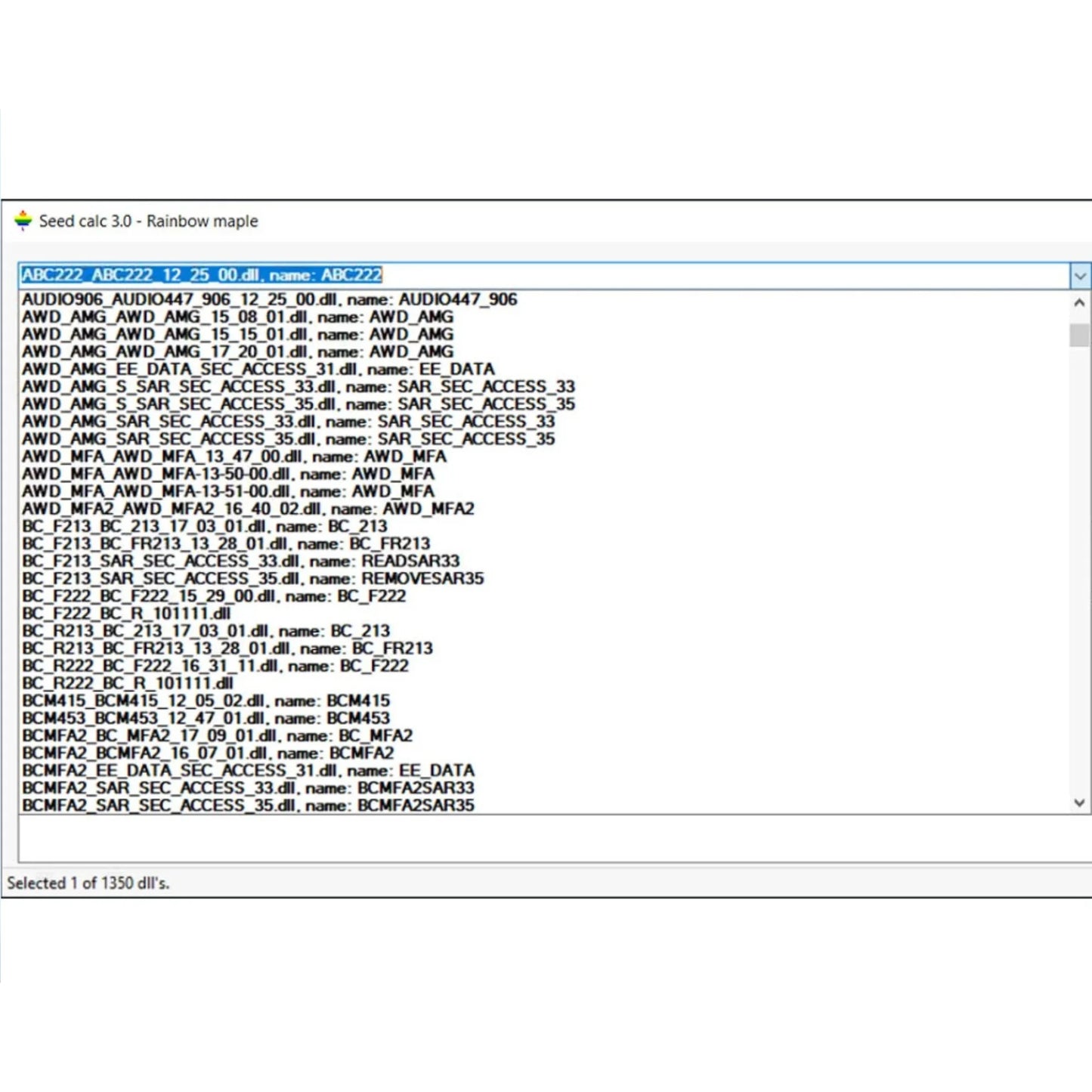 Seed Key 3.0 Calculator interface showing seed and key generation