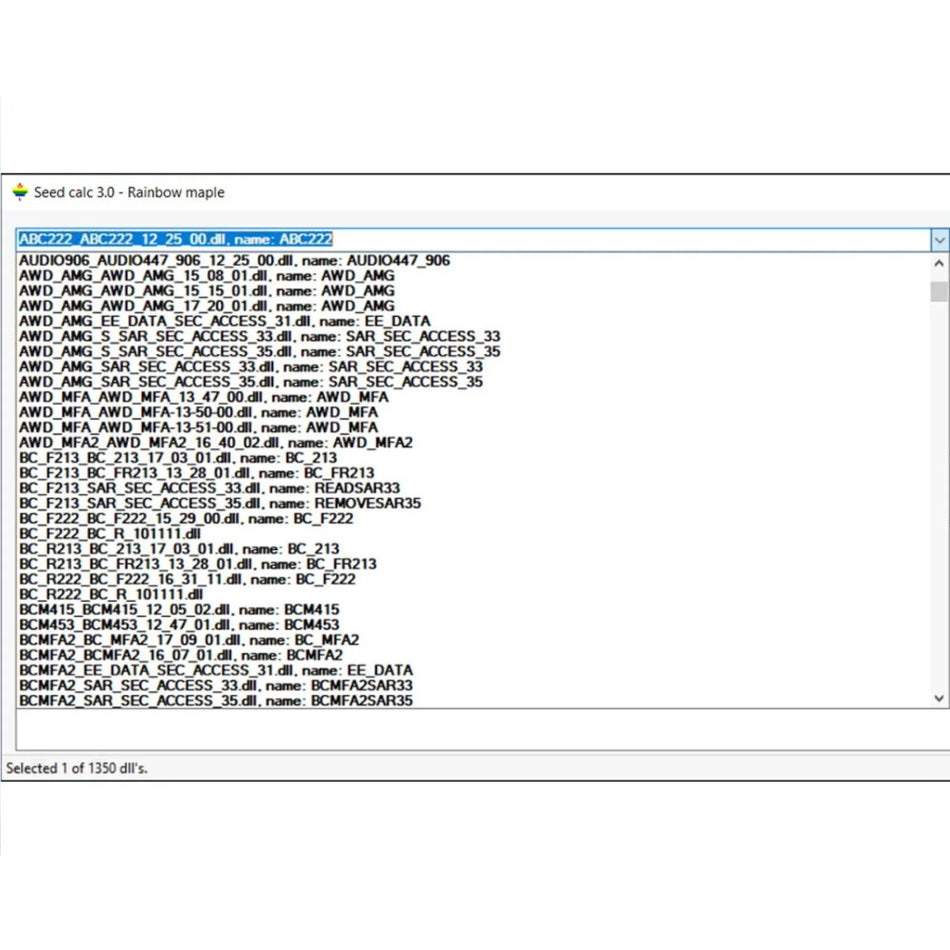 Seed Key 3.0 Calculator interface showing seed and key generation