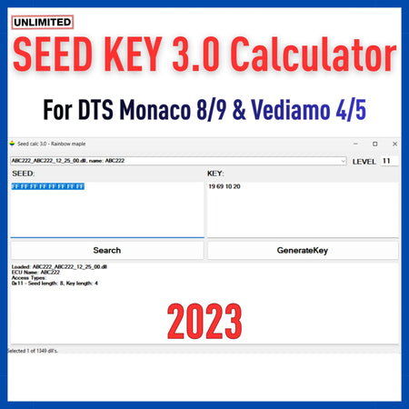Seed Key 3.0 Calculator for DTS Monaco 8/9 and Vediamo 4/5 unlimited use