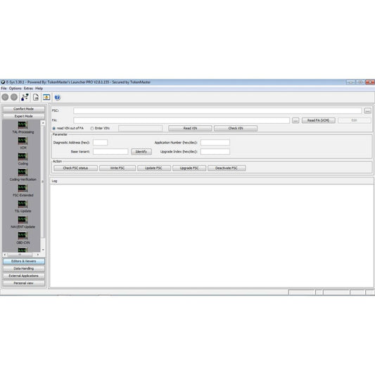 ProDiagTools E-Sys Launcher PRO software interface for vehicle diagnostics and coding