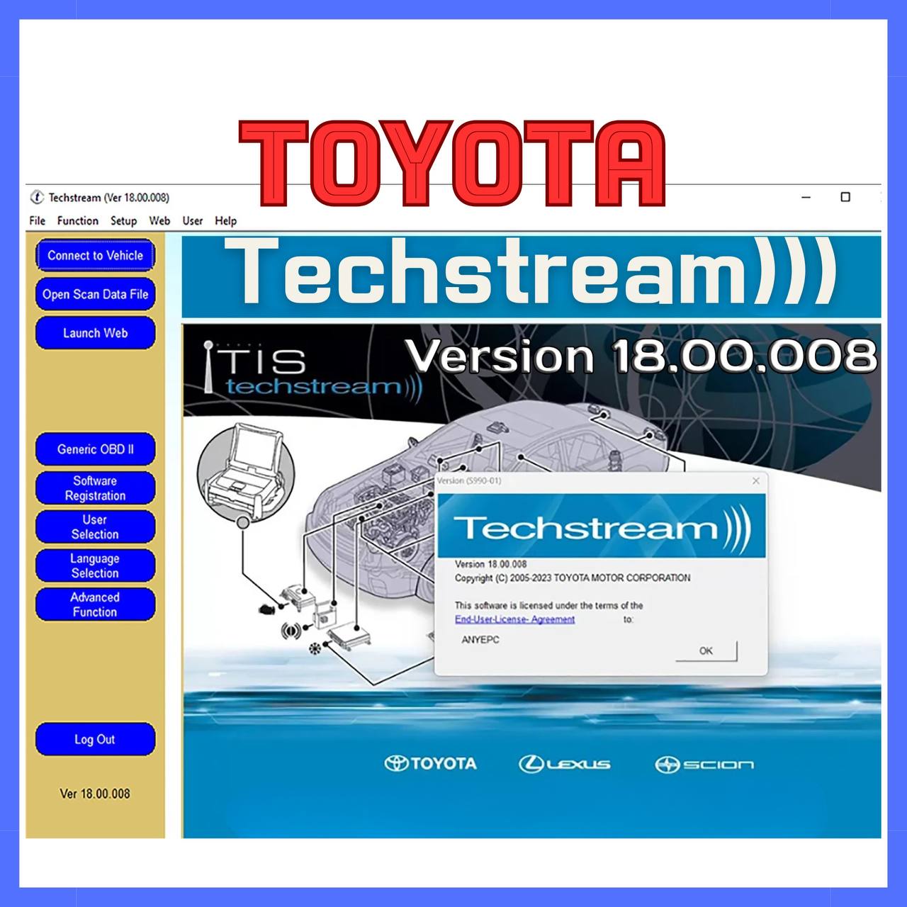 Toyota Techstream 18.00.008 + 4000 - Day Key Software - Prodiagtools