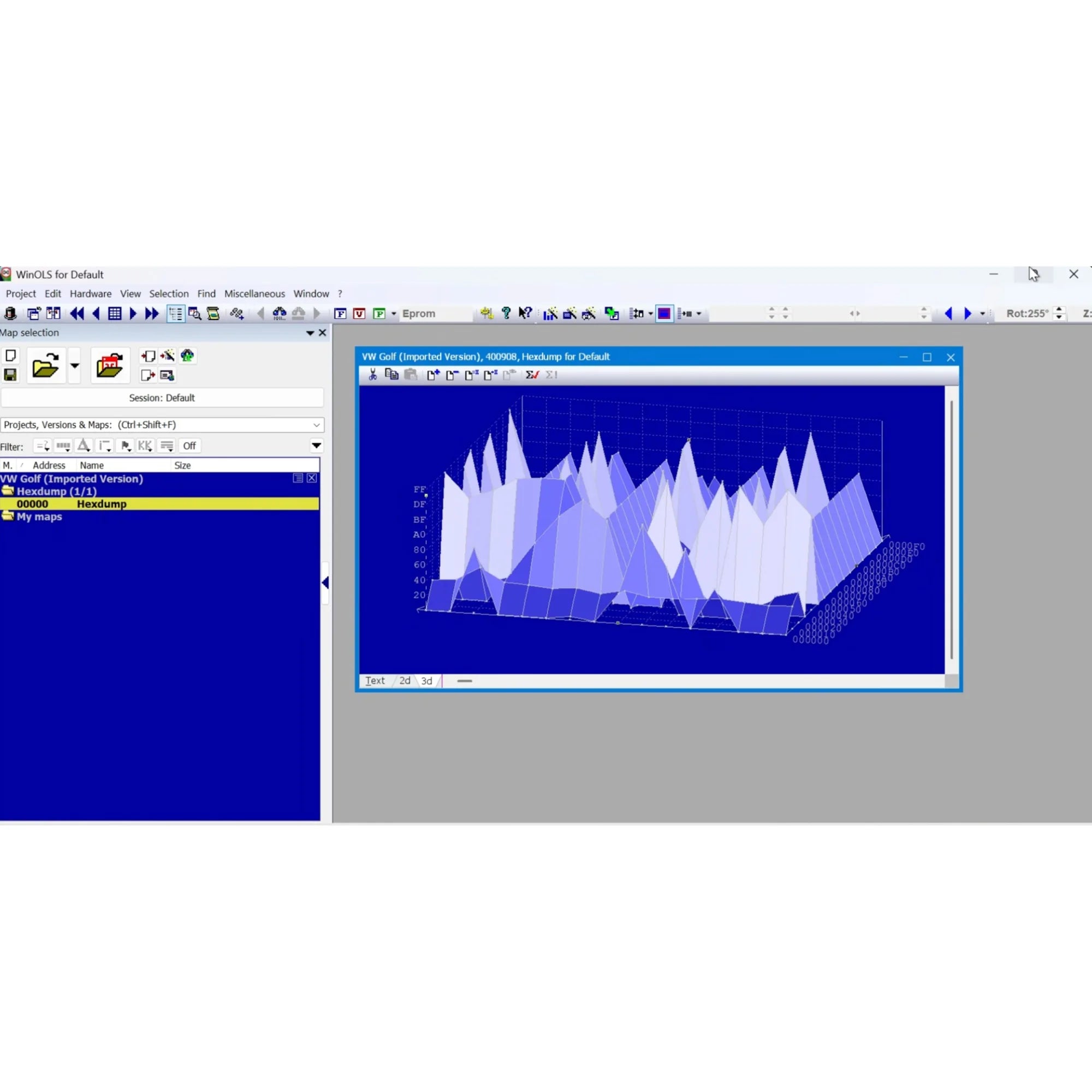 WinOLS 4.7 ECU remapping software with 3D map editor for fuel injection and turbo boost tuning