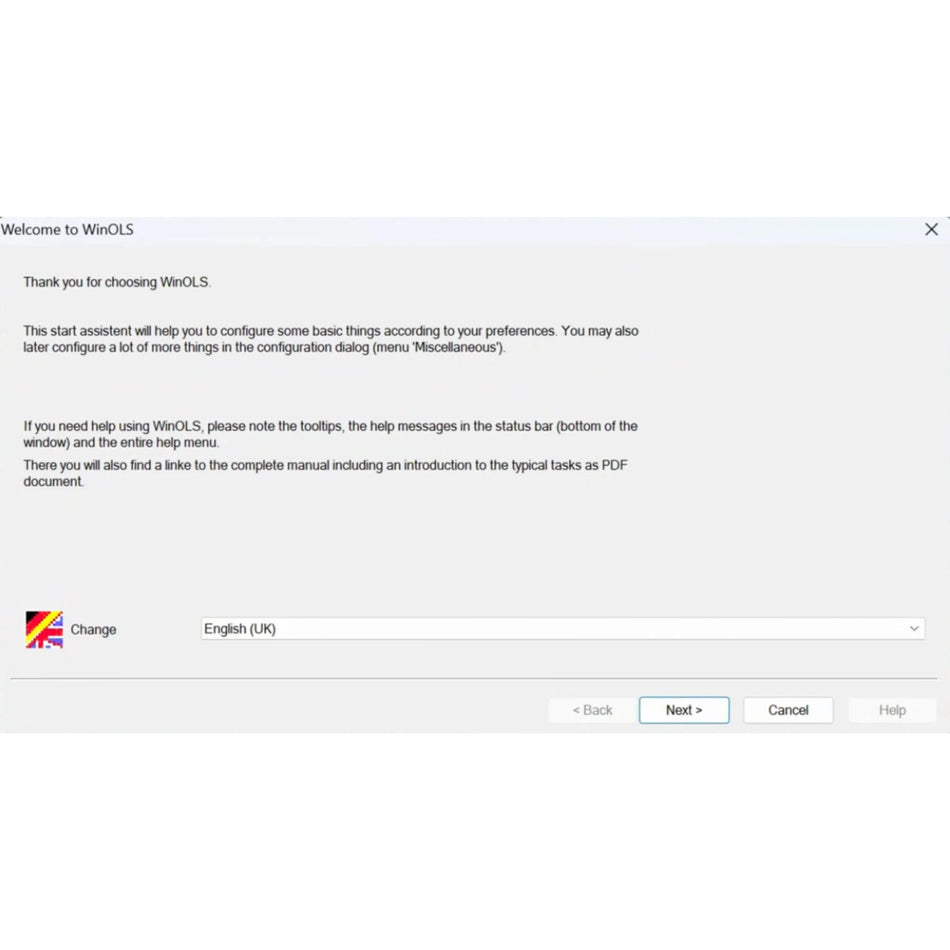 WinOLS 4.7 installation setup screen on Windows showing initial configuration for ECU tuning software and map editing workflow