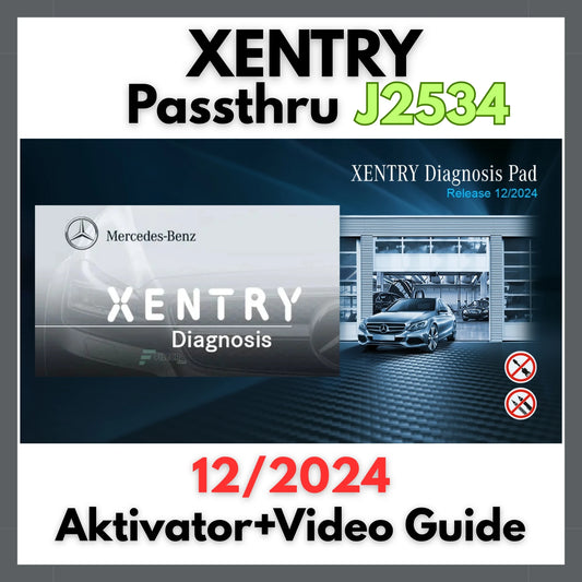 Xentry Passthru J2534 Mercedes diagnostic software with activator and video guide for 12/2024